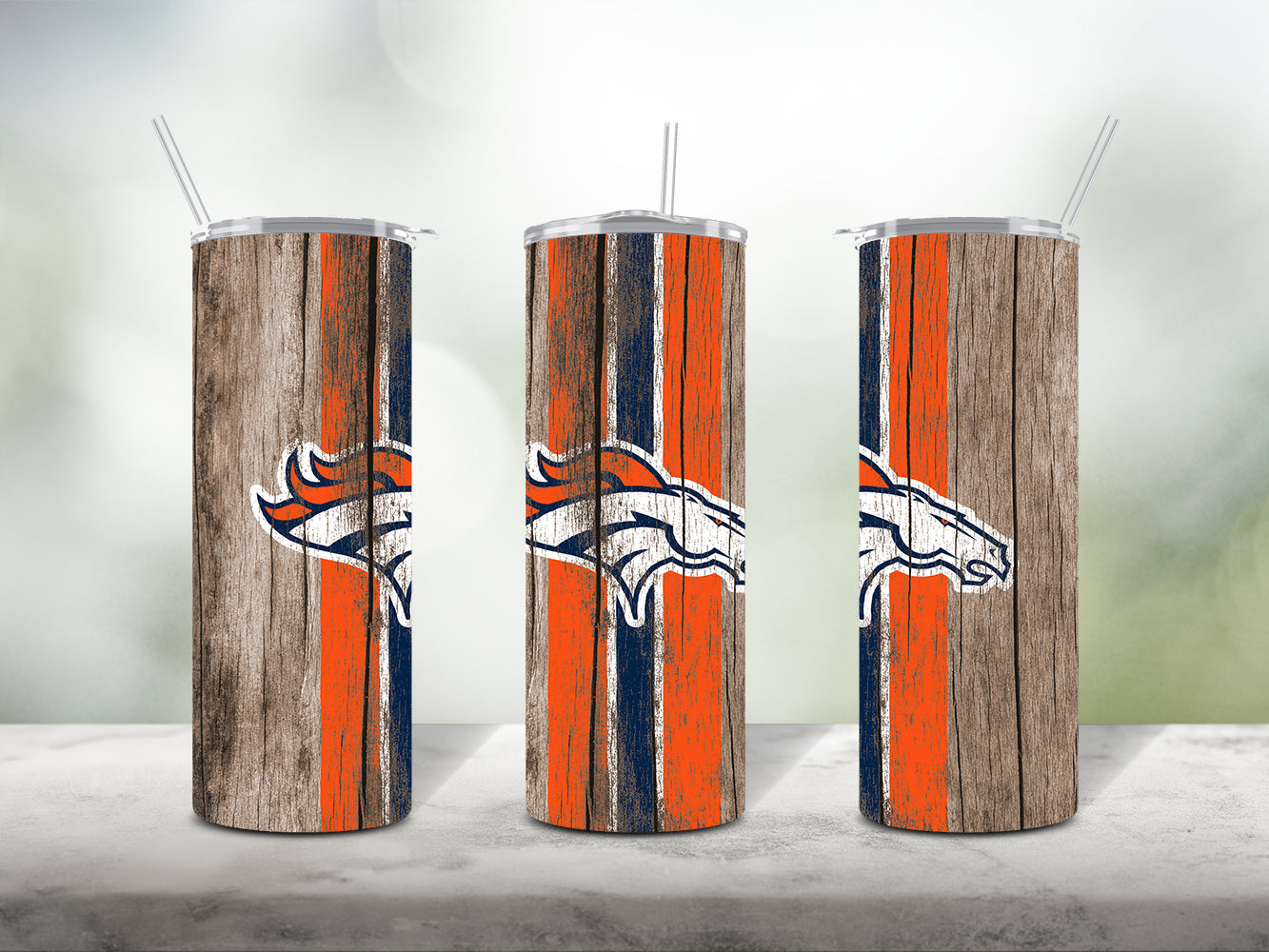 Football Team Painted on Wood Tumbler Wrap