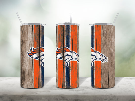 Football Team Painted on Wood Tumbler Wrap