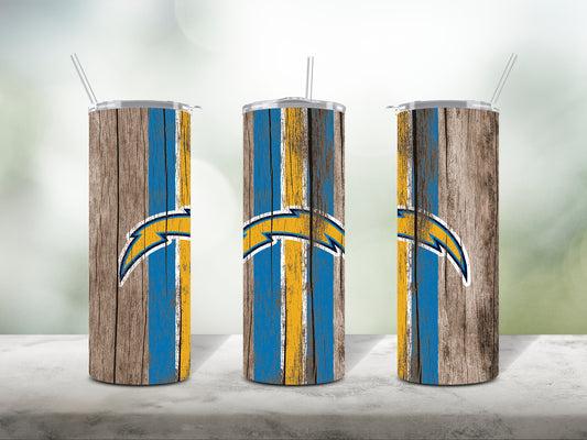 Football Team Painted on Wood Tumbler Wrap