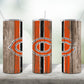 Football Team Painted on Wood Tumbler Warp