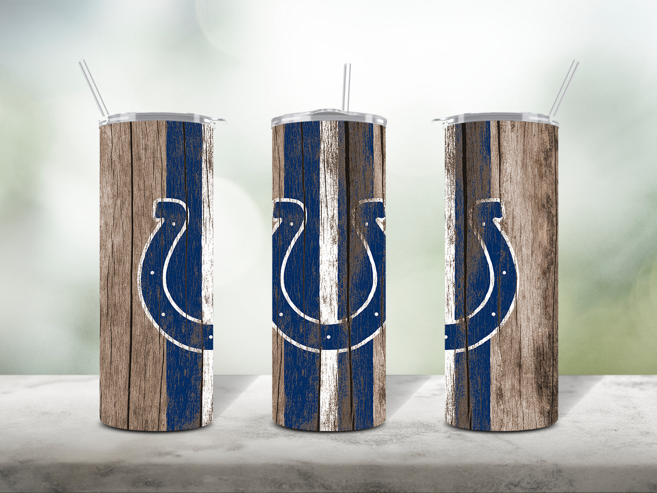 Football Team Painted on Wood Tumbler Wrap