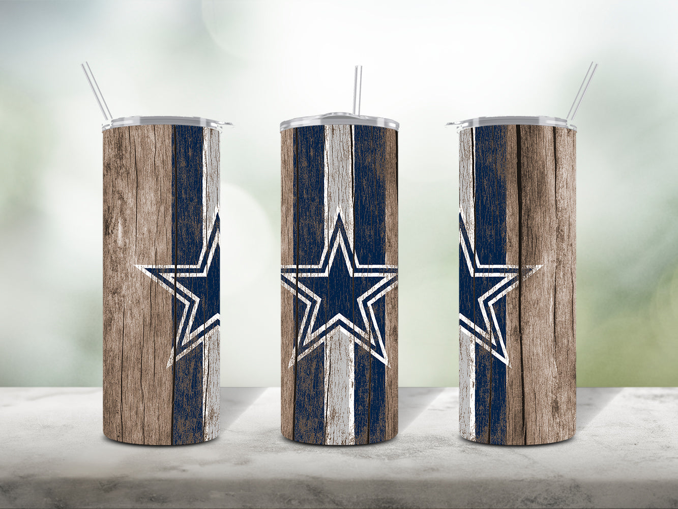 Football Team Painted on Wood Tumbler Wrap