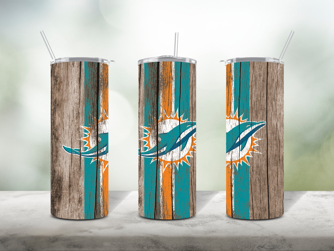 Football Team Painted on Wood Tumbler Wrap