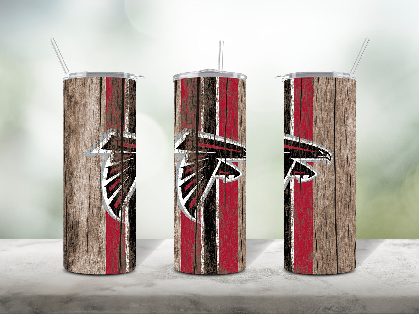 Football Team Painted on Wood Tumbler Wrap