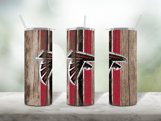 Football Team Painted on Wood Tumbler Wrap