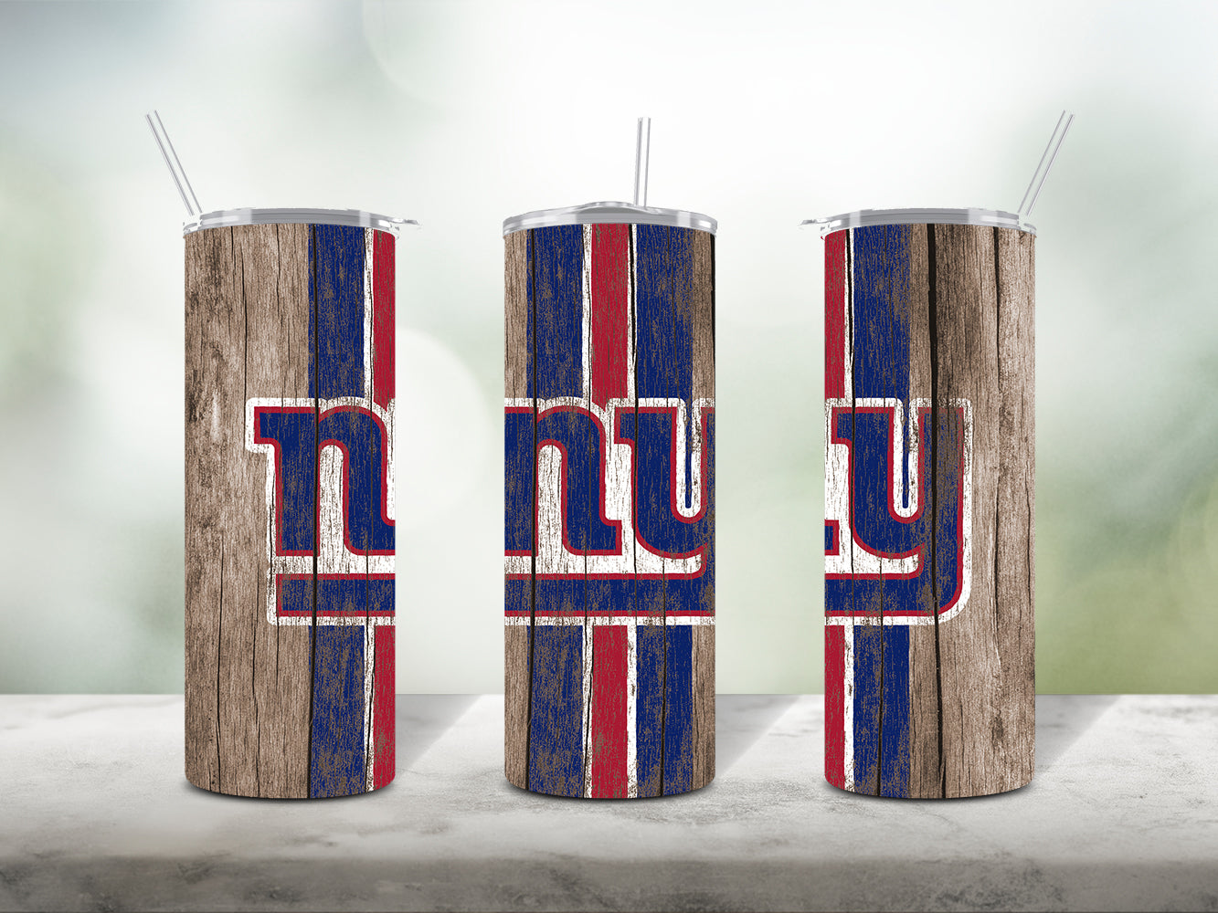 Football Team Painted on Wood Tumbler Wrap