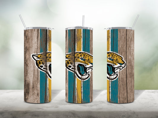 Football Team Painted on Wood Tumbler Wrap