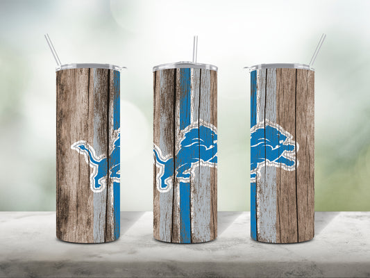 Football Team Painted on Wood Tumbler Wrap