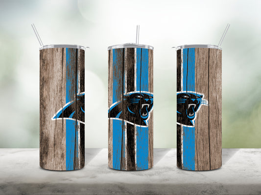 Football Team Painted on Wood Tumbler Wrap