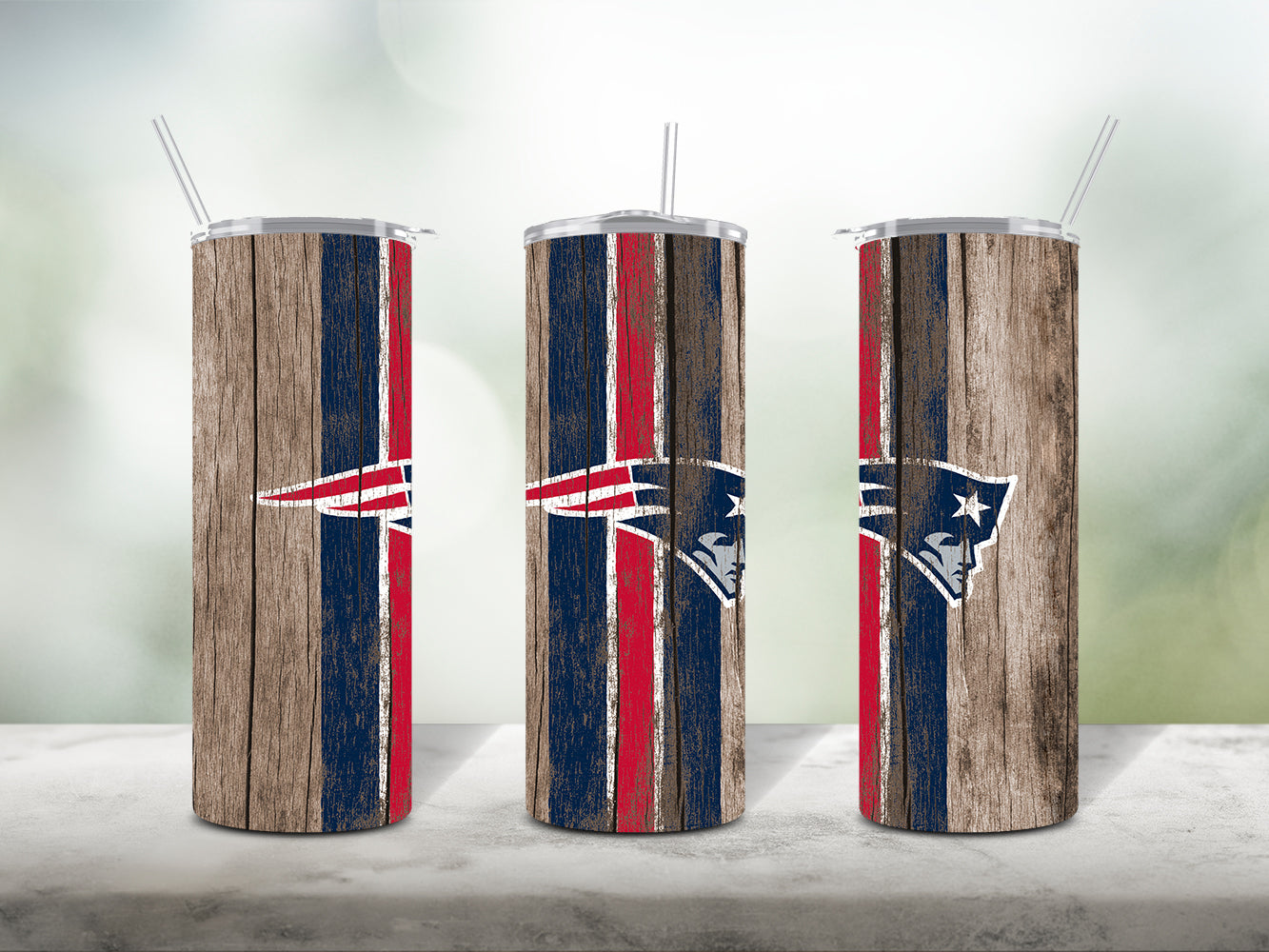 Football Team Painted on Wood Tumbler Wrap