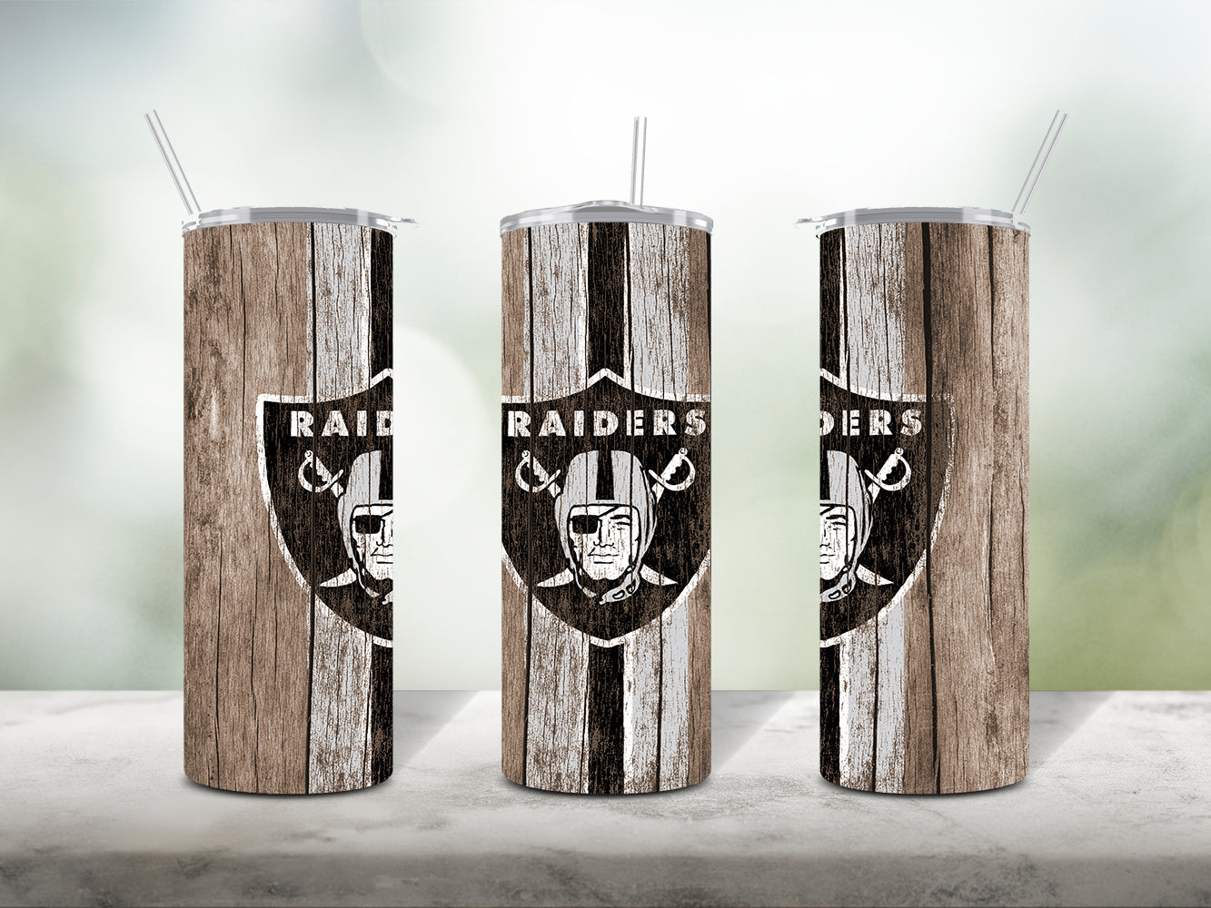 Football Team Painted on Wood Tumbler Wrap