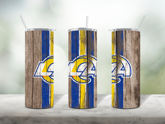 Football Team Painted on Wood Tumbler Wrap