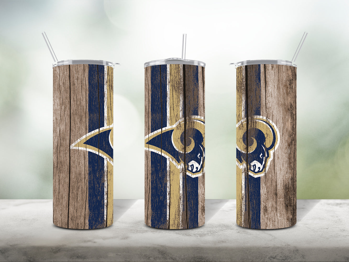 Football Team Painted on Wood Tumbler Wrap