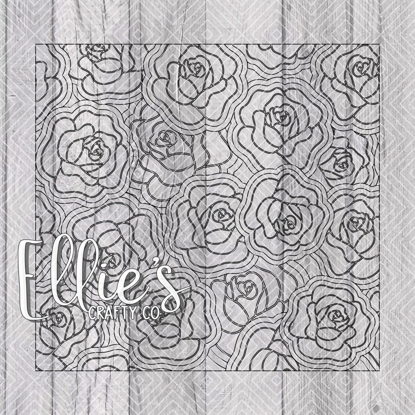 Roses Burst Template for 30oz Skinny Straight Tumblers