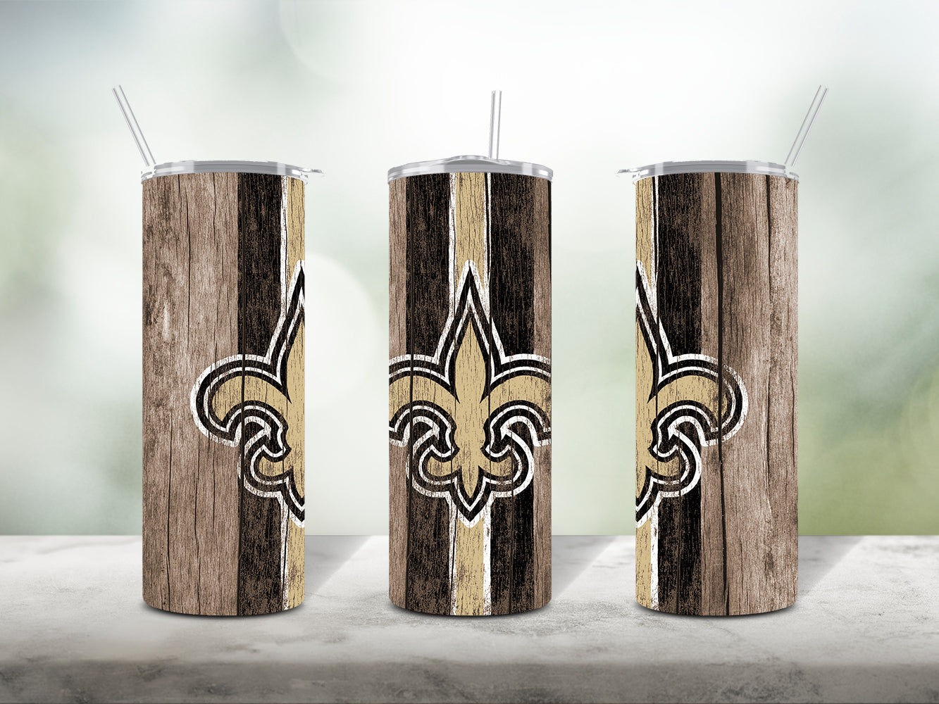 Football Team Painted on Wood Tumbler Wrap