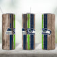 Football Team Painted on Wood Tumbler Wrap