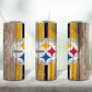 Football Team Painted on Wood Tumbler Wrap