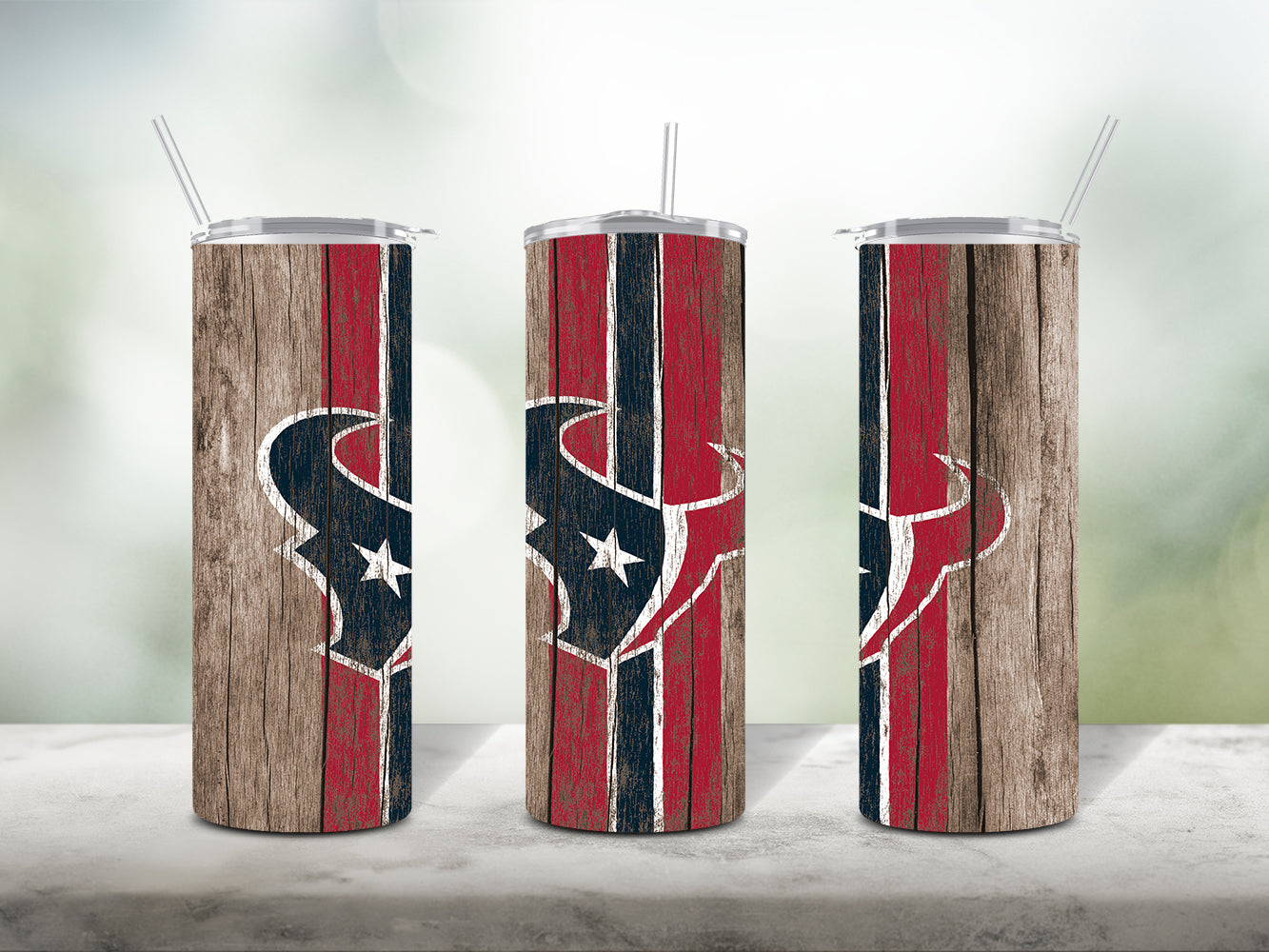 Football Team Painted on Wood Tumbler Wrap