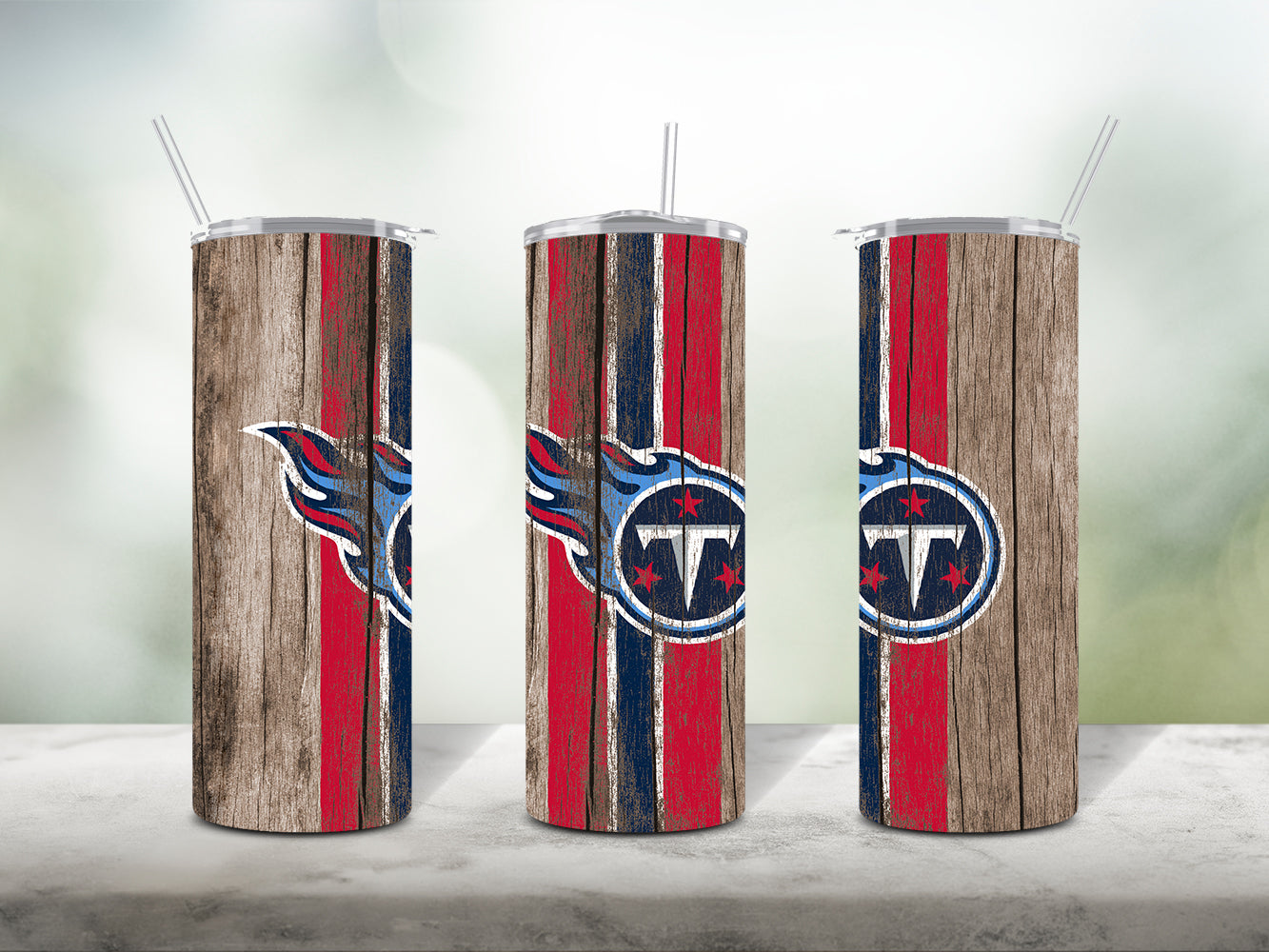 Football Team Painted on Wood Tumbler Wrap