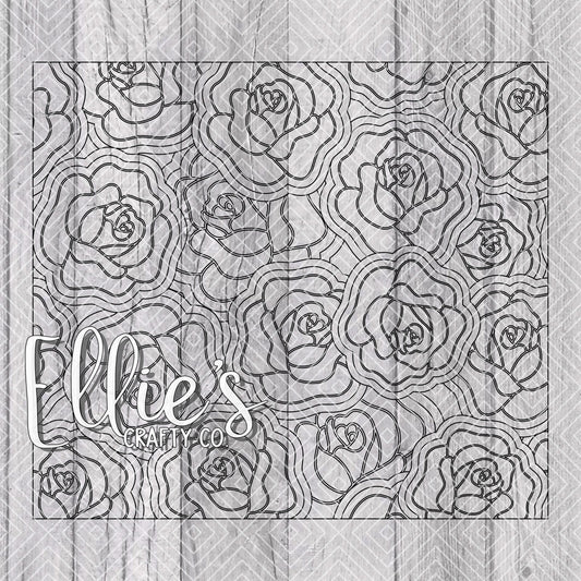 Roses Burst Template for 20oz Skinny Straight Tumblers